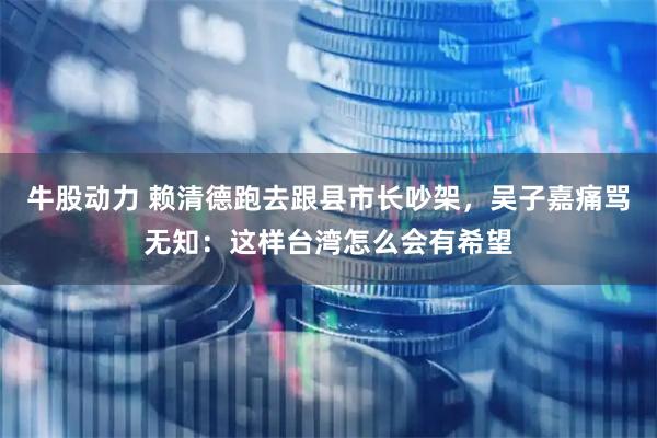 牛股动力 赖清德跑去跟县市长吵架，吴子嘉痛骂无知：这样台湾怎么会有希望