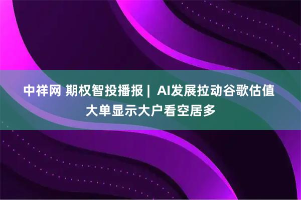 中祥网 期权智投播报 |  AI发展拉动谷歌估值 大单显示大户看空居多